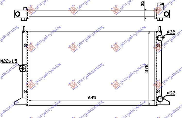Hladnjak motora 2.0i–8v – 1.9 td (64.5X37.8) -00 (VALEO CLASSIC)
