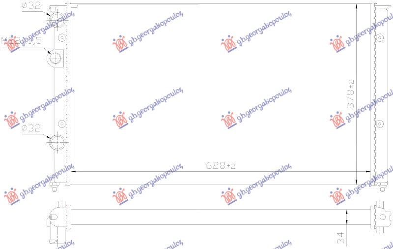 Hladnjak motora 1.4 fsi benzin – 1.7–1.9 dizel (51X38)