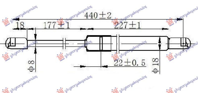 Amortizer gepek vrata 5 vrata / karavan (440L-600N)