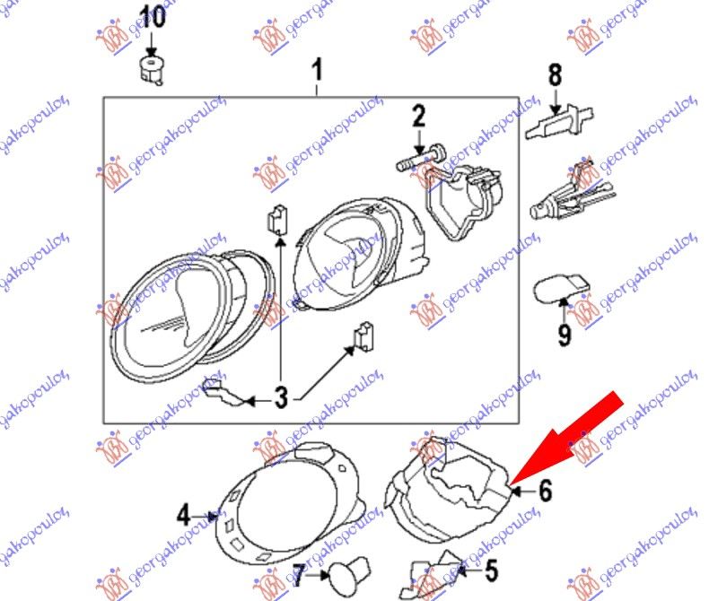 Nosač fara plastični 2005-