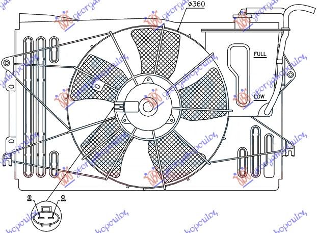 Ventilator hladnjaka komplet benzin (S VIJCIMA)