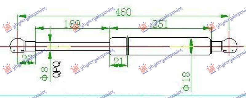 Amortizer zadnjeg stakla (460L-100N)
