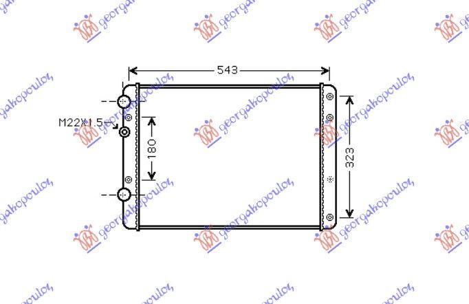 Hladnjak motora svi modeli +/- klima (49,8X37,7) (VALEO CLASSIC)