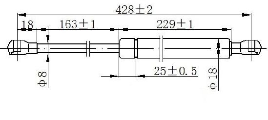 Amortizer gepek stakla (428L-135N)