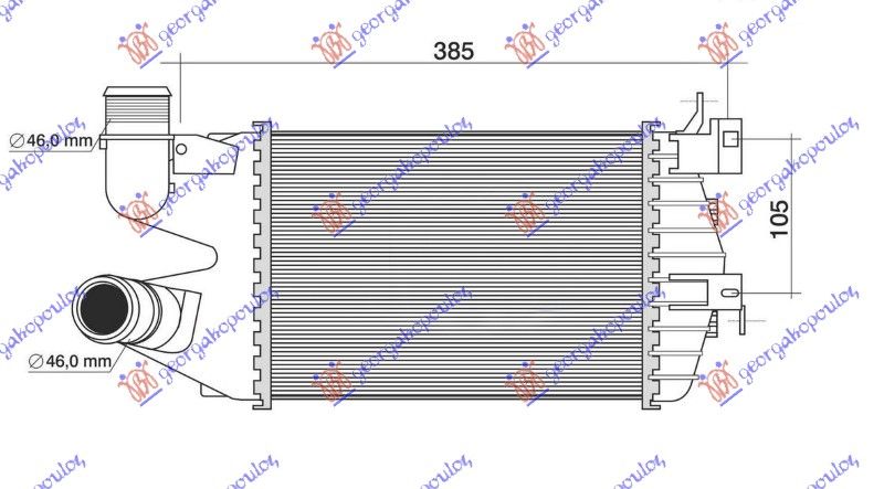 Hladnjak interkulera 1.7 cdti dizel (260X180X62) 08-