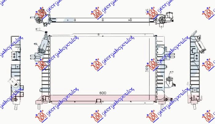 Hladnjak motora 1.7–1.9 cdti dizel (600X370X26) (LEMLJENI SPOJ)