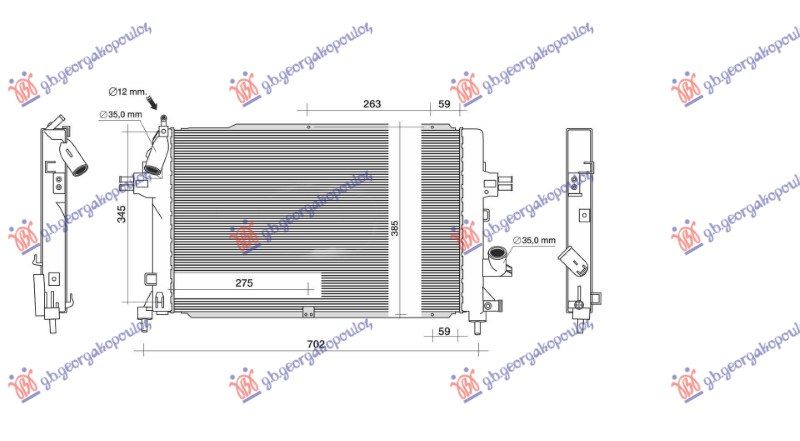 Hladnjak 1.3-1.7-1.9 dizel - 2.0 benzinski manual-auto+ac (600X368) (LEMLJEN)