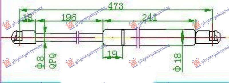 Amortizer gepek vrata karavan (474L-570N)