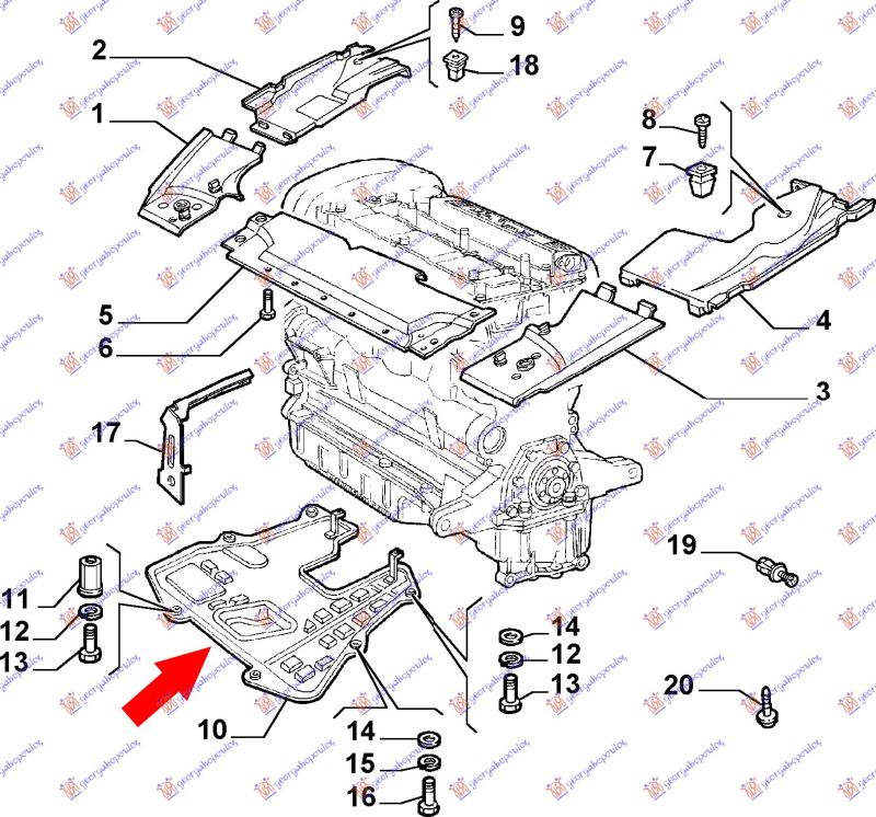 Zaštita ispod motora plastična (DIZEL -03)
