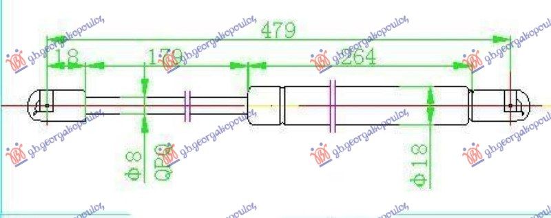 Amortizer gepek vrata gtc (479L-340N)