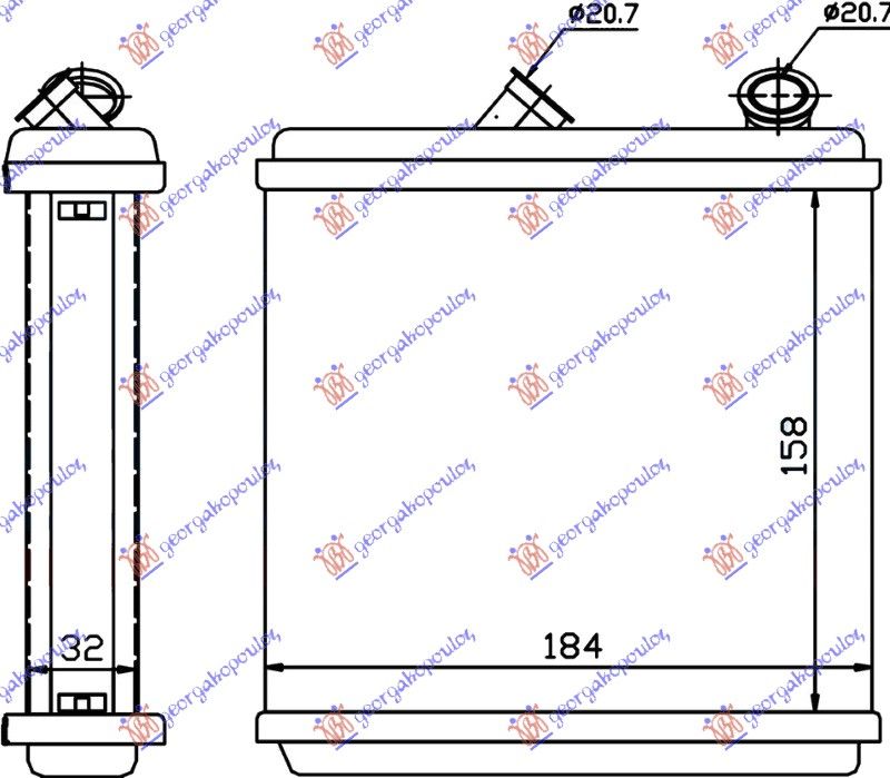Hladnjak kabine +/-ac (BR) (160X185X32)