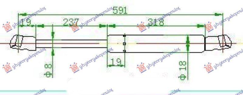 Amortizer gepek vrata 3/5 vrata (591L-350N)
