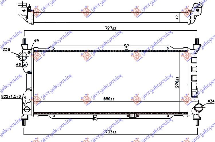 Hladnjak motora 1.7 dizel (65X27)