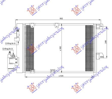 Hladnjak klime sklop -02 m/a (54×38,2×1,6) (CRIJEVO-FILTER ISTA STRANA)