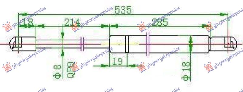 Amortizer gepek vrata 3/5 vrata (537L-430N)