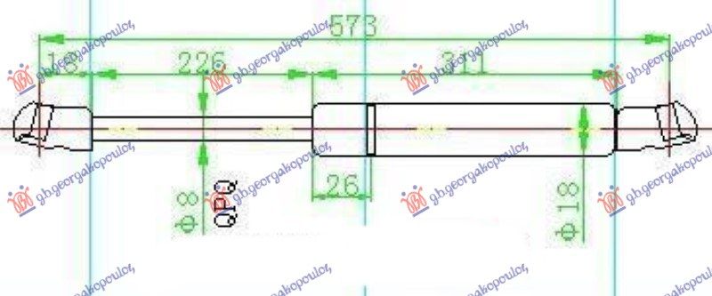 Amortizer gepek vrata karavan (571L-520N)