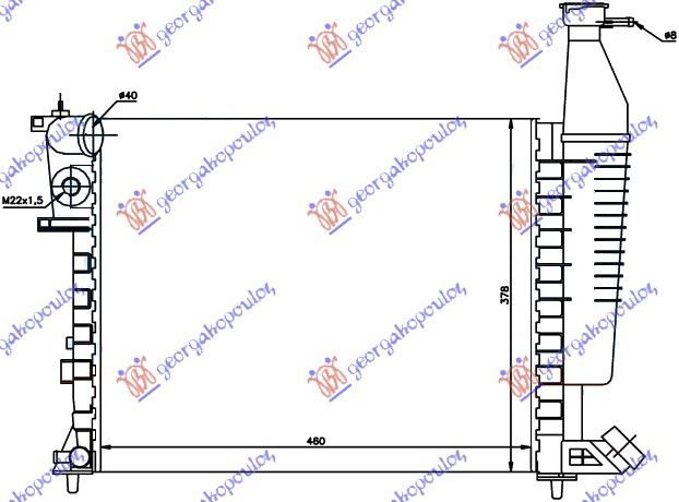 Hladnjak motora 1.1 cc +/- klima (46X37,8X23)