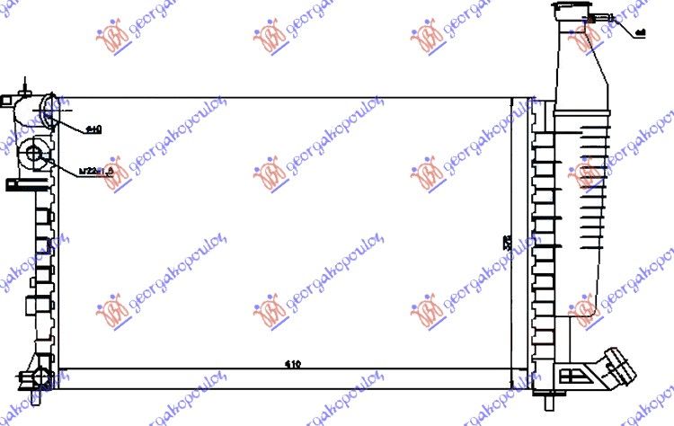 Hladnjak motora 1.1-1.4-1.6-1.8 cc 8v +/- klima (61X37,8) (VALEO CLASSIC)