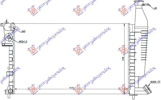 Hladnjak motora 1.4-1.6-1.8 +/- klima (61X37,7X23)