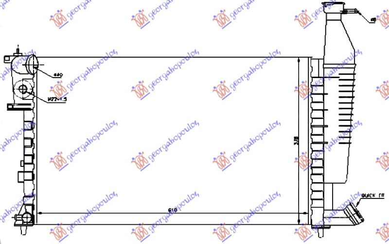 Hladnjak motora 1.4-1.6-1.8 +/- klima (61X37,7X23) (VALEO CLASSIC)