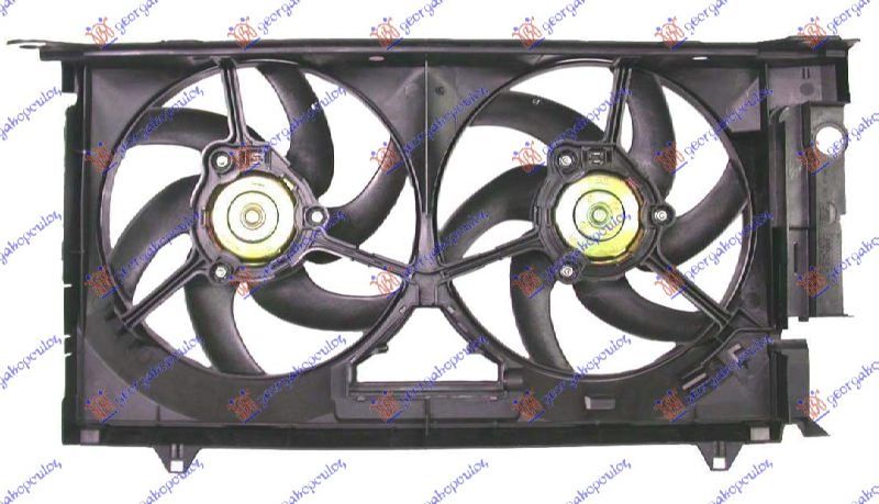Ventilator hladnjaka komplet dupli +a/c dizel (340/340 MM) (2+2 PIN)