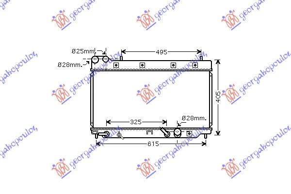 Hladnjak motora 1.4 8v +/- klima automatski 04- (32,5X65)