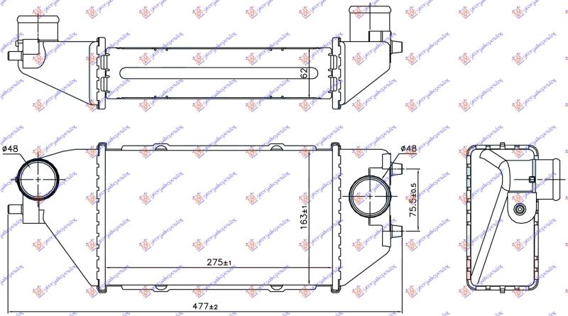 Hladnjak interkulera 2.2 ctdi (275X163X62)