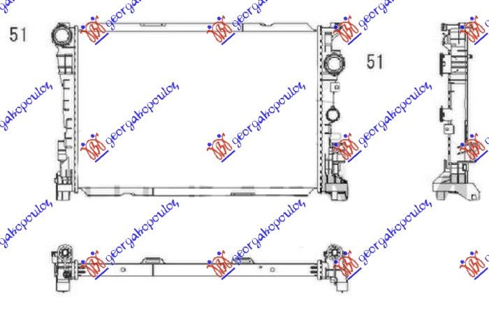 Hladnjak motora 6.2 amg benzin ručni/auto (640X430)