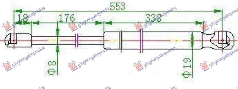 Amortizer gepek vrata 5 vrata (553L-715N)