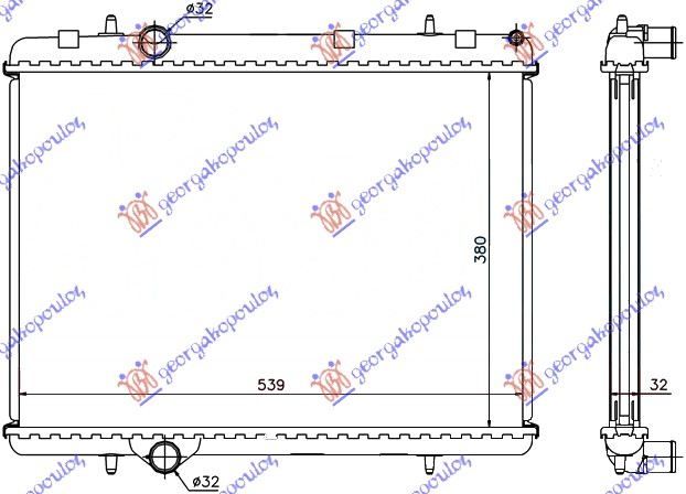 Hladnjak motora 1.6 hdi (B) (38X56.2X3.2)