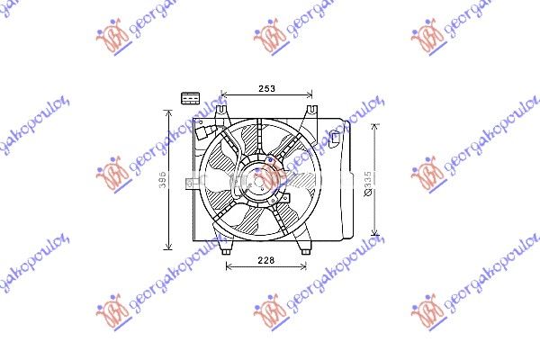 Ventilator hladnjaka komplet benzin-dizel (BEZ SPREMNIKA)