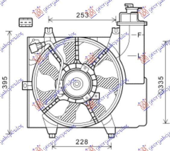 Ventilator hladnjaka komplet benzin (SA SPREMNIKOM)