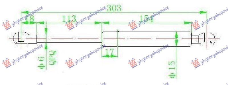 Amortizer zadnjeg stakla (303L-85N)