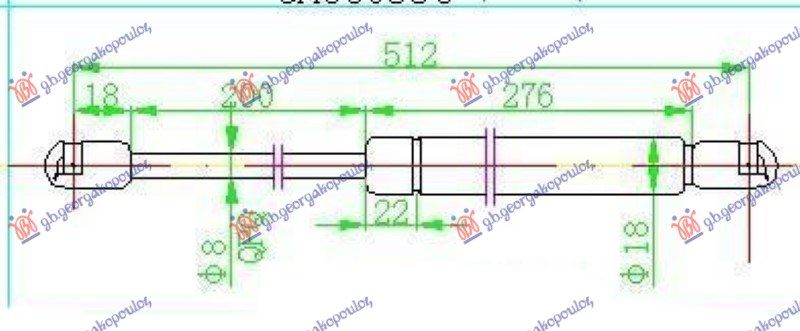 Amortizer gepek vrata karavan (512L-470N)