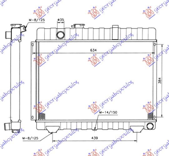 Hladnjak motora 2.4 cc dizel 76-86 (41X62)
