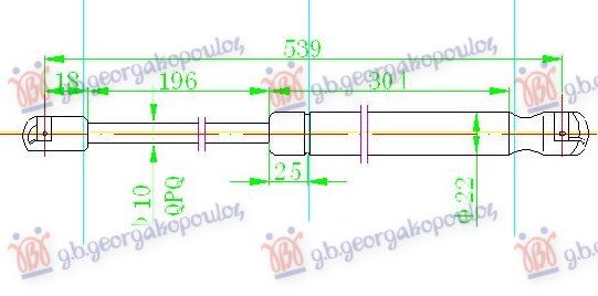 Amortizer gepek vrata karavan (537L-750N)