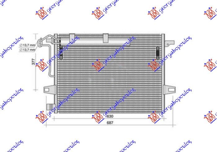 Hladnjak klime 4.0 (420-450 CDI) dizel (587×640×16)