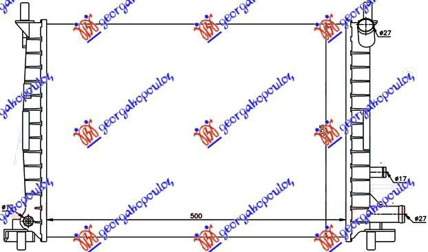 Hladnjak motora 1.0–1.3 cc (50X36) +a/c