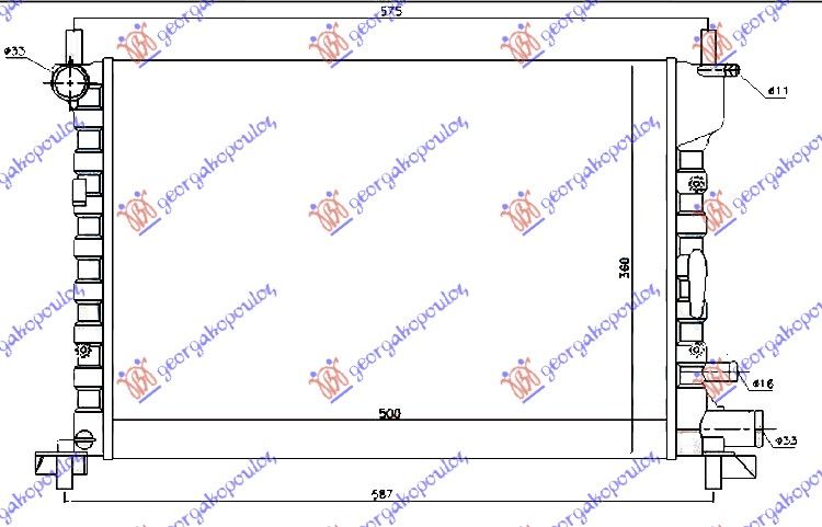 Hladnjak motora 1.2-1.3-1.4-1.6-1.7v + klima (52X37,8) (MAHLE BEHR)
