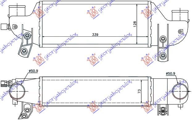Hladnjak interkulera 1.8 tdci (339X128X73)