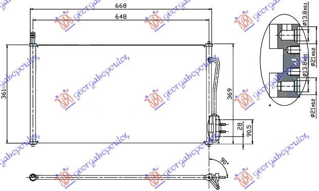 Hladnjak klime benzin-dizel (62×36,5×1,6)