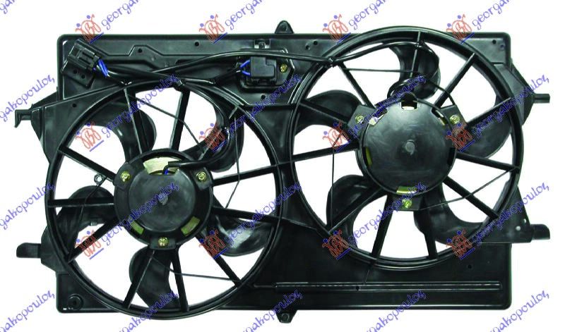Ventilator hladnjaka kompletan dvostruki + a/c benzin-dizel