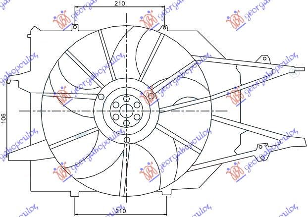 Ventilator hladnjaka komplet single -a/c benzin