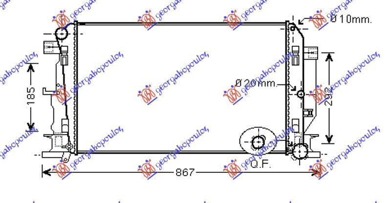 Hladnjak motora 2.2 cdi + klima (MECHANICAL) (68X41.6X3.4) ručni