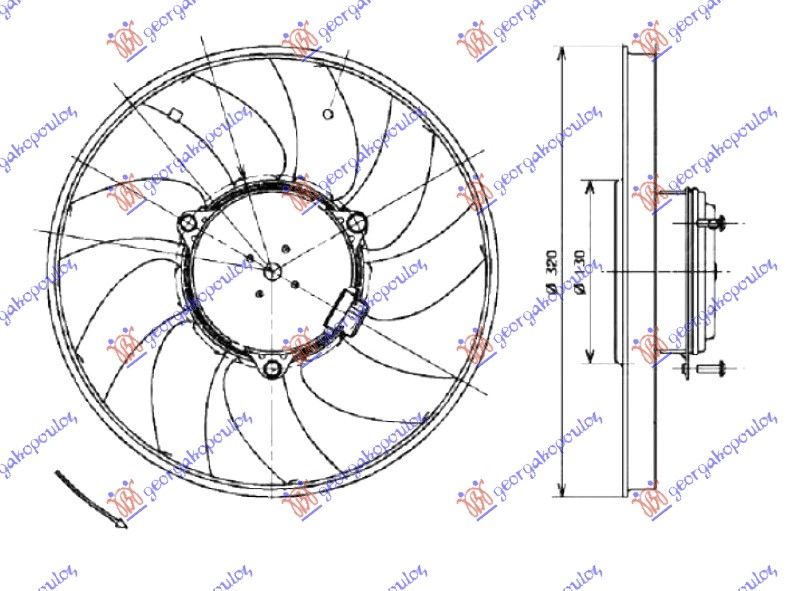 Ventilator hladnjaka komplet a/c 2,0-2,1-2,5-3,0tdi