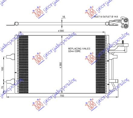 Hladnjak klime benzin-dizel (63×38) in/out 14,4 mm