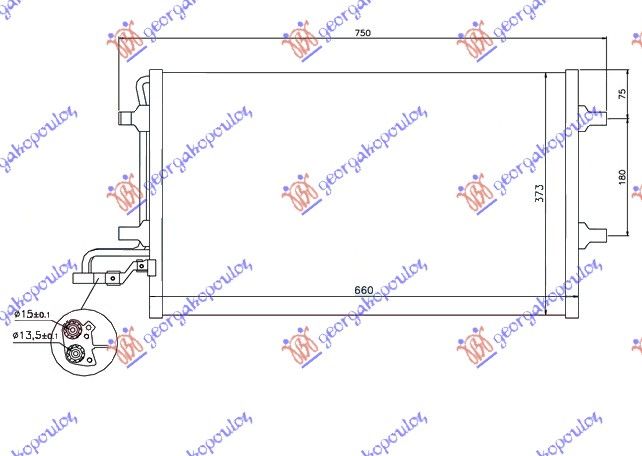 Hladnjak klime benzin-dizel (59×38) in/out 15