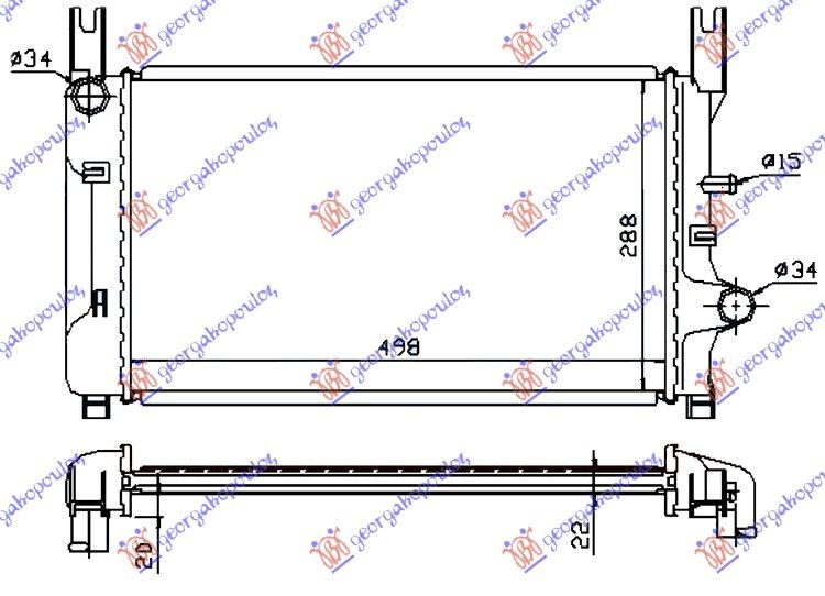 Hladnjak motora 1.4/1.4cat/1.6/1.6xr2i/1.8d (50X30) (VALEO CLASSIC)
