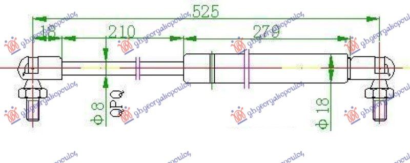 Amortizer gepek vrata karavan 02- (527L-450N)
