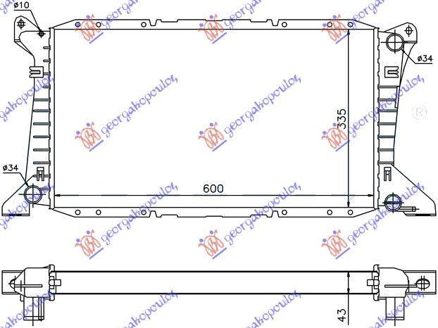 Hladnjak motora 2.0 benzin (–KLIMA) (60X33.3)